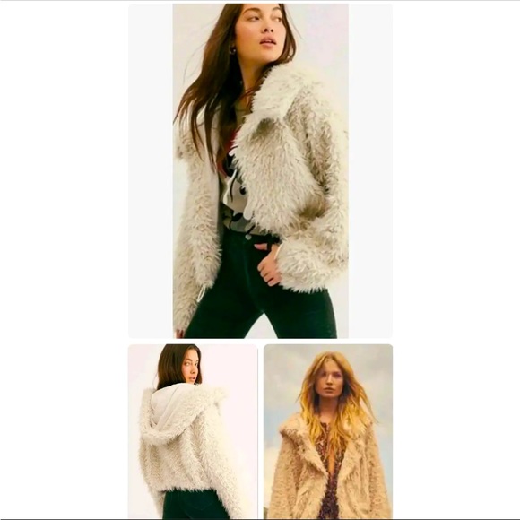 Free People One Zuri Parka Fuzzy Teddy Hooded Jacket Cream Sz S/P - Picture 1 of 14